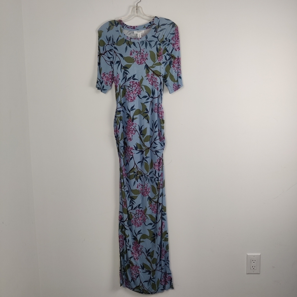 Motherhood Maternity Lightweight Floral Maxi Summer Sun Dress Size Med Bodycon